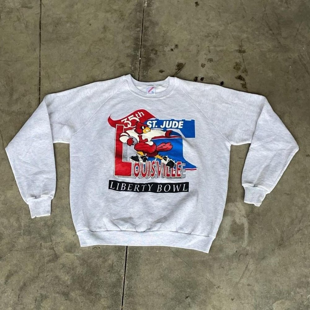 Vintage 90s Jerzees University of Louisville football Liberty bowl sweatshirt